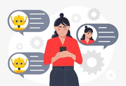 Chat bot concept イラスト素材