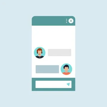 Chat bot dialoge window form simple flat design isolated. Stock Illustration