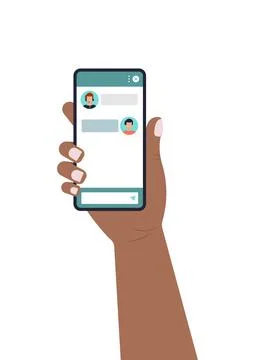 Chat bot dialoge window form on smartphone screen flat design isolated. Stock Illustration
