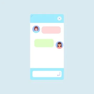 Chat bot dialoge window interface with woman headset isolated. Stock Illustration