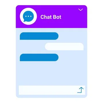 Chat bot displaying messages on smartphone screen Stock Illustration