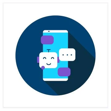 Chat bot flat icon Stock Illustration