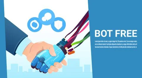 Chat Bot Hand Shaking With People Robot Virtual Assistance Of Website Or Mobile Stockillustratie