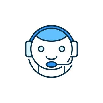 Chat bot with Headset vector Chatbot concept colored icon Stock Illustration