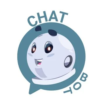 Chat Bot Icon Cute Robot Chatter Or Chatterbot Technical Support Virtual Service Illustrazione stock