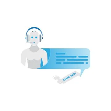 Chat bot icon for social networking. Flat vector illustration EPS 10 Stock Illustration