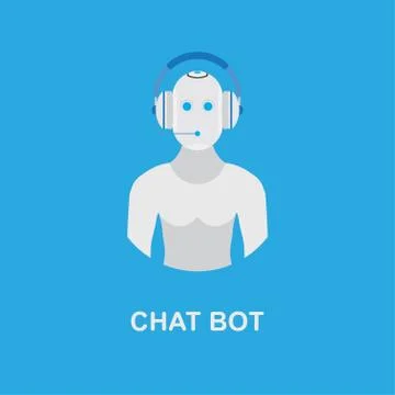 Chat bot icon for social networking. Flat vector illustration EPS 10 Stock Illustration