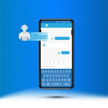 Chat bot icon for social networking in realistic smartphone. Social concept a Stock Illustration