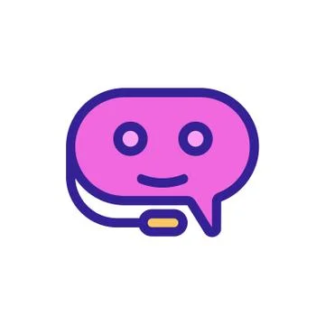 Chat bot icon vector. Isolated contour symbol illustration Иллюстрация