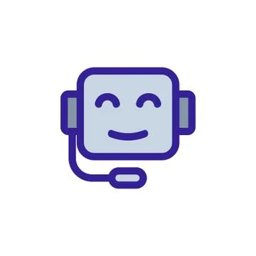 Chat bot icon vector. Isolated contour symbol illustration 库存插图