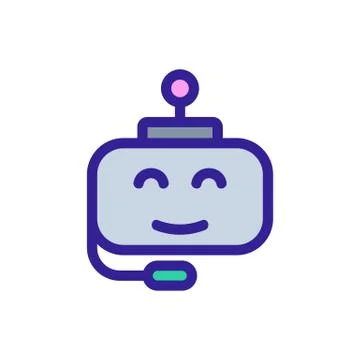 Chat bot icon vector. Isolated contour symbol illustration 스톡 일러스트