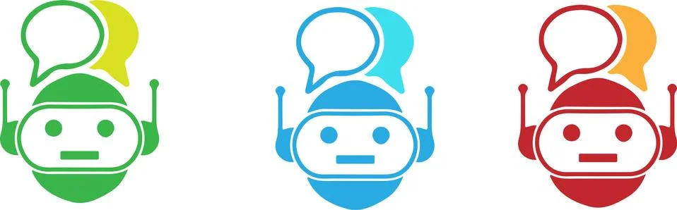 Chat bot icon on white background Stock Illustration