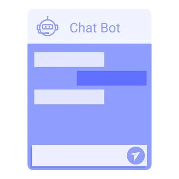 Chat bot interface showing conversation with artificial intelligence Stock Illustration