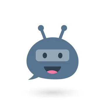 Chat Bot logo design. Virtual assistant bot icon. Robot head with speech bubble Stock Illustration