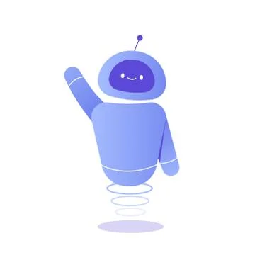 Chat bot mascot. Artificial intelligence, virtual assistant, innovative techn Stock Illustration