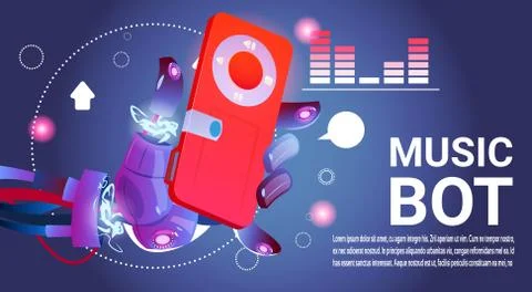 Chat Bot Music Robot Virtual Assistance Of Website Or Mobile Applications Illustrazione stock