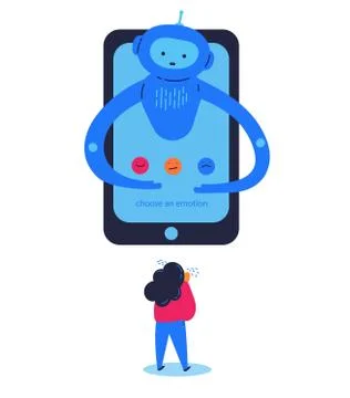 Chat bot provides psychological support Stock Illustration
