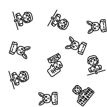 Chat bot robot service vector seamless pattern Stock Illustration