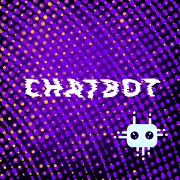 Chat bot robot virtual assistance with abstract dots background. Chatbot phra Stock Illustration