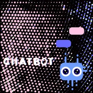Chat bot robot virtual assistance with empty speech bubble on abstract halfto Stock Illustration