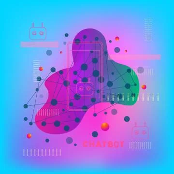 Chat bot robot virtual assistance. Chatbot concept. Trendy abstract backgroun Stock Illustration