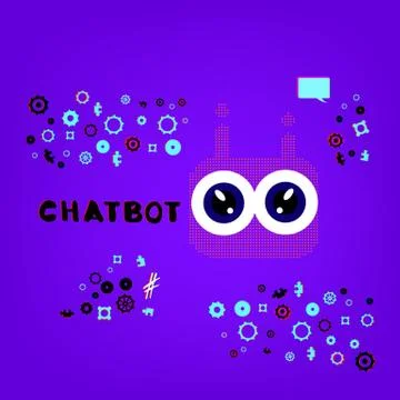 Chat bot robot virtual assistance. Chatbot concept. Element for graphic desig Stock Illustration