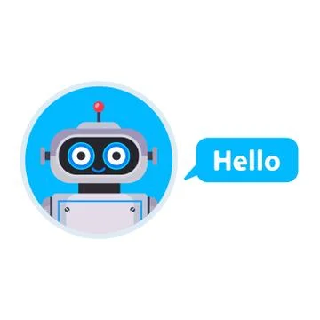 Chat bot started a conversation. Assistant for all issues. Stock Illustration