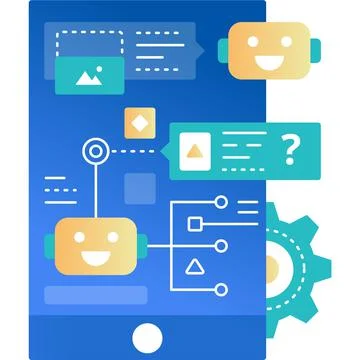 Chat bot technology flat vector icon isolated Stock Illustration