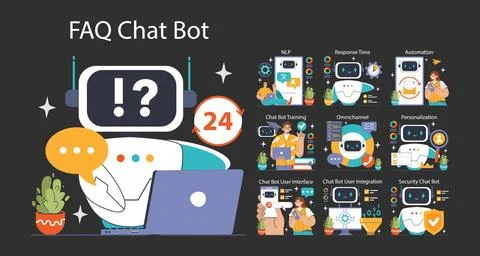 Chat Bot Universe set. Flat vector illustration Stock Illustration