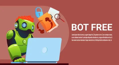 Chat Bot Using Laptop Computer, Robot Virtual Assistance Of Website Or Mobile Stock Illustration