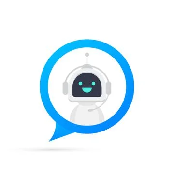 Chat Bot Using Laptop Computer, Robot Virtual Assistance Of Website Or Mobile Illustrazione stock