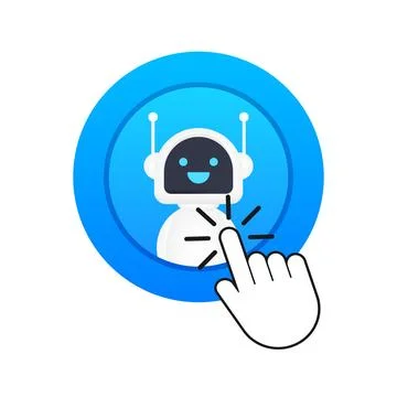 Chat Bot Using Laptop Computer, Robot Virtual Assistance Of Website Or Mobile 스톡 일러스트