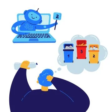 Chat bot which helps in sorting the garbage Stock Illustration