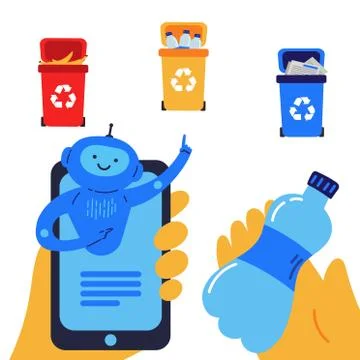 Chat bot which helps in sorting the garbage Stock Illustration