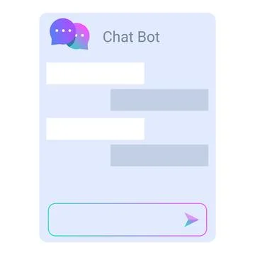 Chat bot window displaying chat history and input field Stock Illustration