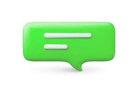 Chat box 3d speech bubble. Message acid vector icon, talk or thinking balloon イラスト素材