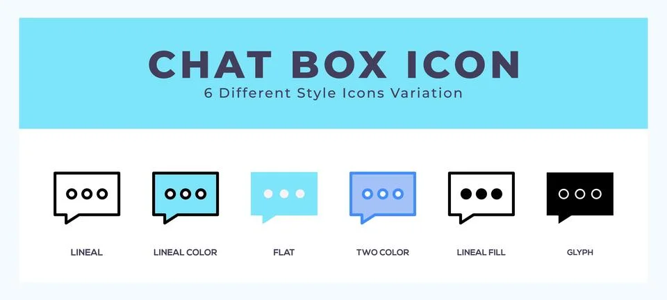 Chat box icon in different style vector illustration. Stock Illustration