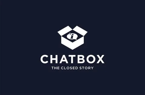 Chat box logo mark premium vector Stock Illustration