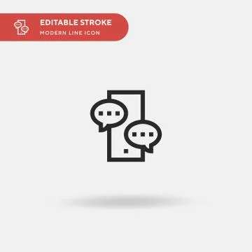 Chat Box Simple vector icon. Illustration symbol design template for web mobi Stock Illustration