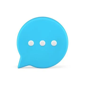 Chat box speech bubble thinking balloon blue 3d icon web message realistic .. イラスト素材
