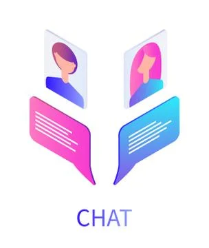 Chat Boxes and People Avatars Vector Illustration Stock Illustration