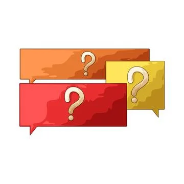 Chat boxes with question illustration Stock Illustration