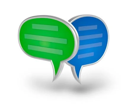 Chat bubble 3D icon over white Stock Illustration