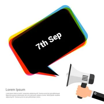 Chat bubble 7 sep typographic design vector Illustrazione stock