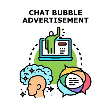 Chat bubble advertisement connecting with target audience concept Иллюстрация