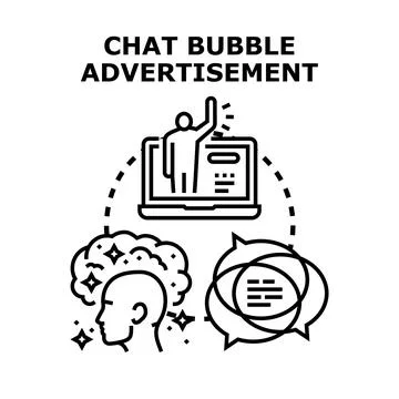 Chat bubble advertisement connecting with target audience concept Иллюстрация