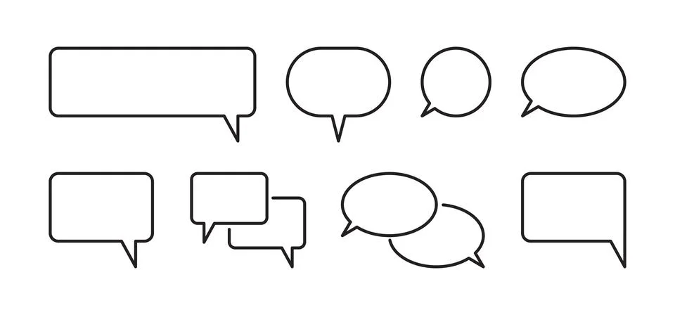 Chat bubble and speech bubble set. Illustration