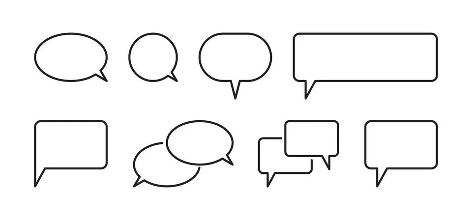 Chat bubble and speech bubble set. Illustration