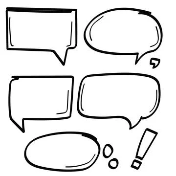 Chat bubble and speech bubble doodle collection.Vector illustration. Stock Illustration