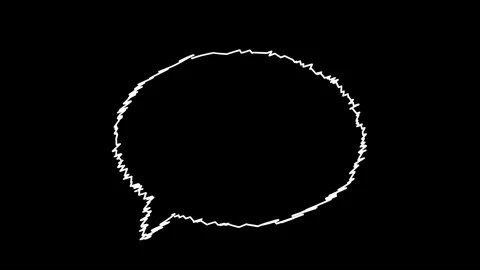 Chat bubble animated hand drawn scribble oval talk box wiggling loop overla.. Stock Footage 342963134